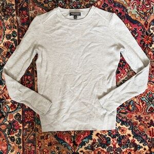 Banana Republic Light Heather Gray Ribbed Crewneck Sweater